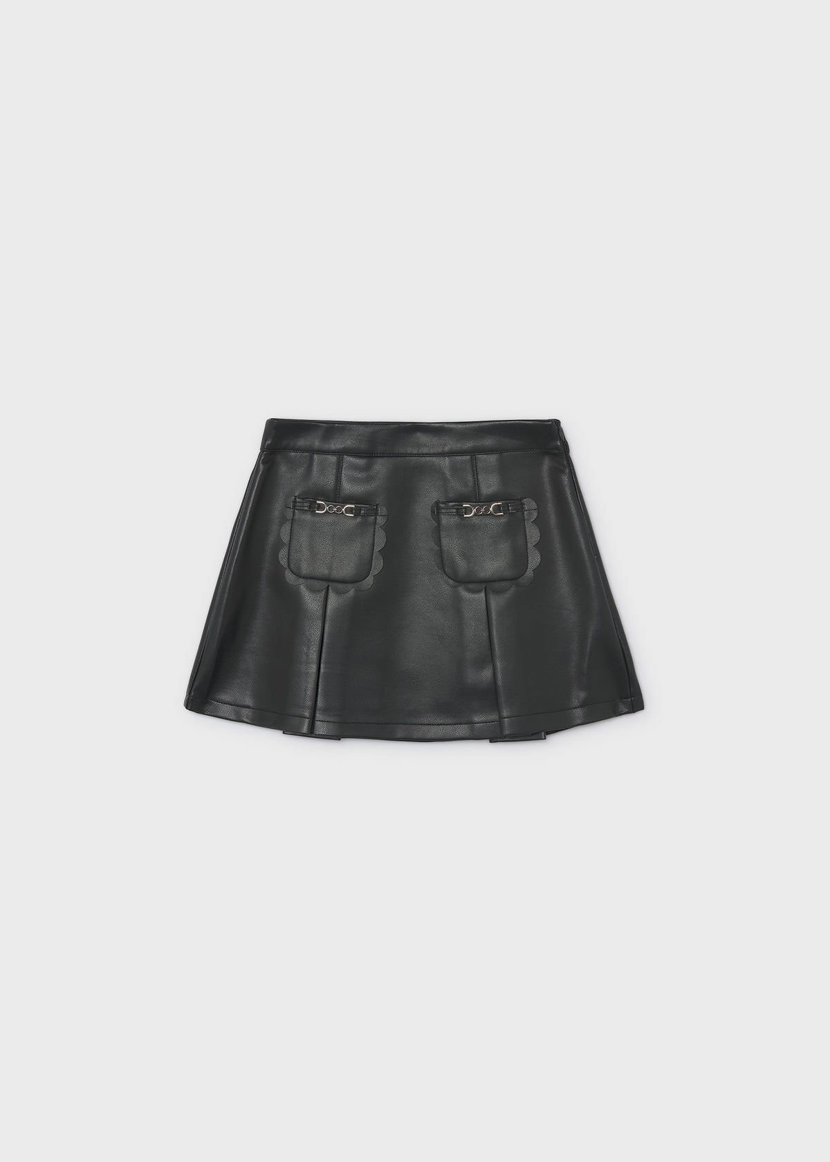 Mayoral Girls Faux Leather Jacket & Skirt Set