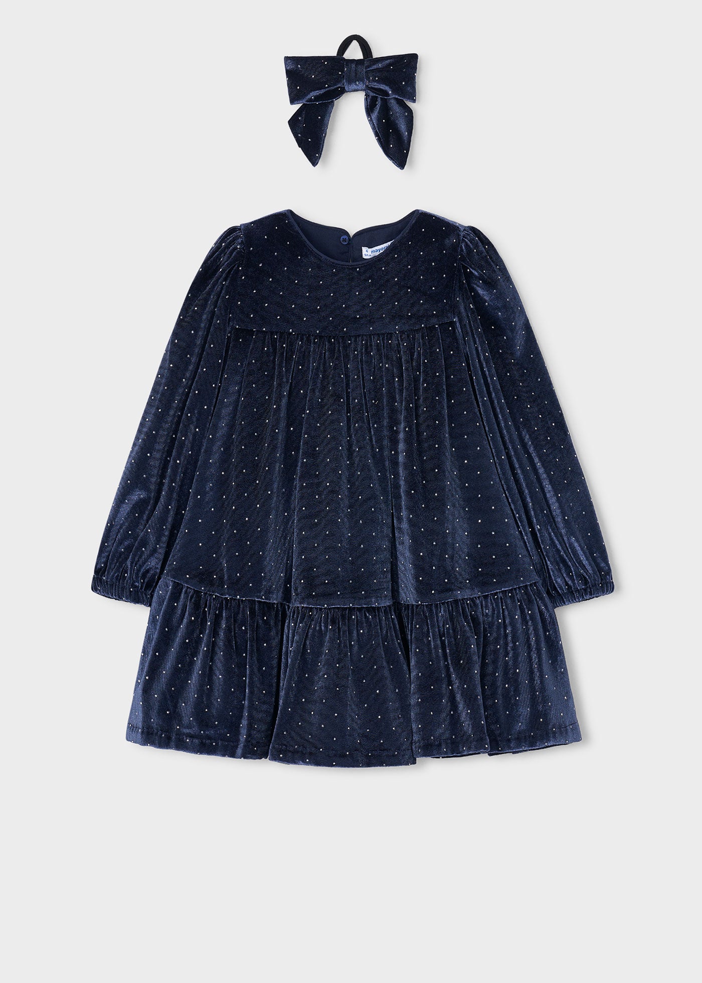Mayoral Girls Velvet Dress With Scrunchie