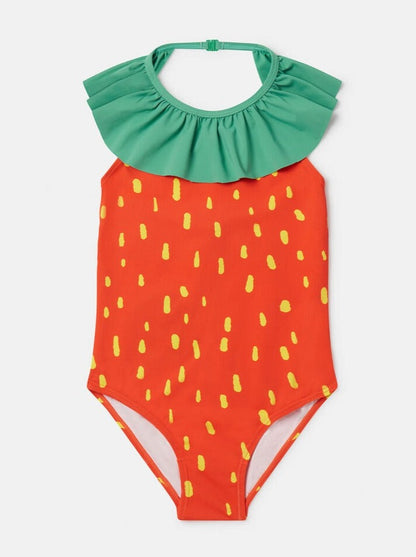 Stella McCartney Red Strawberry Spots Swimsuit W/ Frill Details _TUCB65-Z1773-421GL