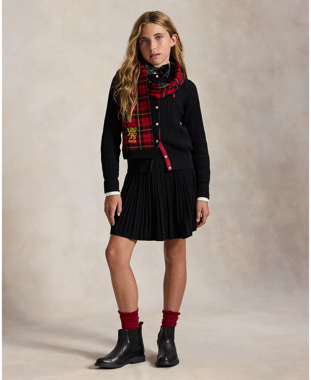 Ralph Lauren Girls Polo Cotton Cardigan & Skirt Set