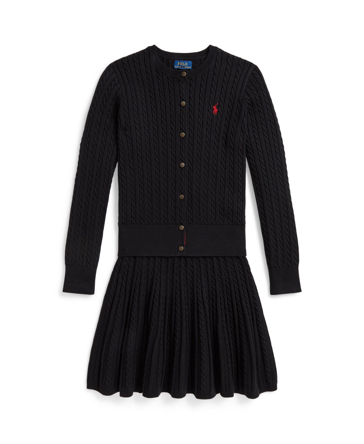 Ralph Lauren Girls Polo Cotton Cardigan & Skirt Set