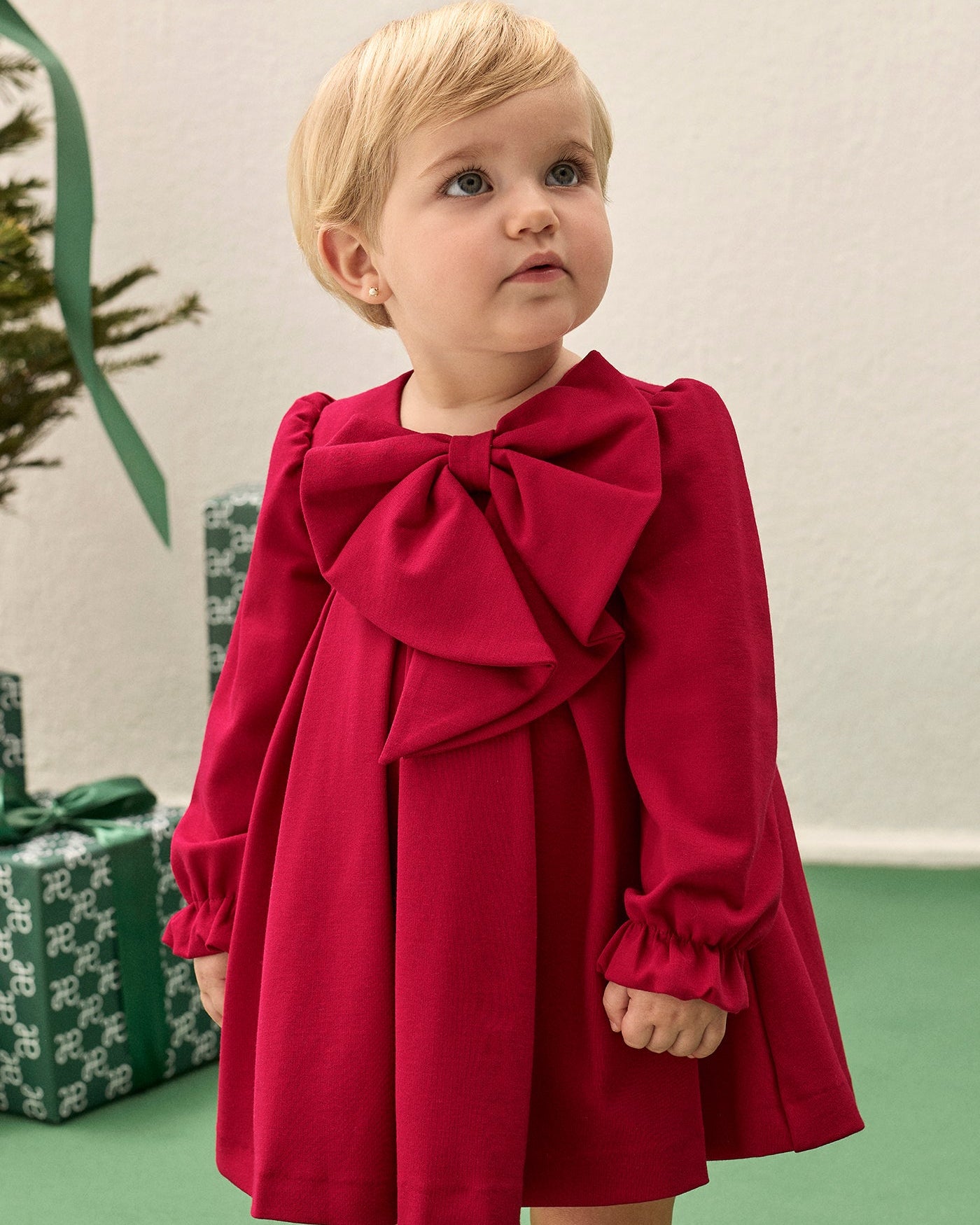 Abel & Lula Baby Girls Knit Dress with Bow