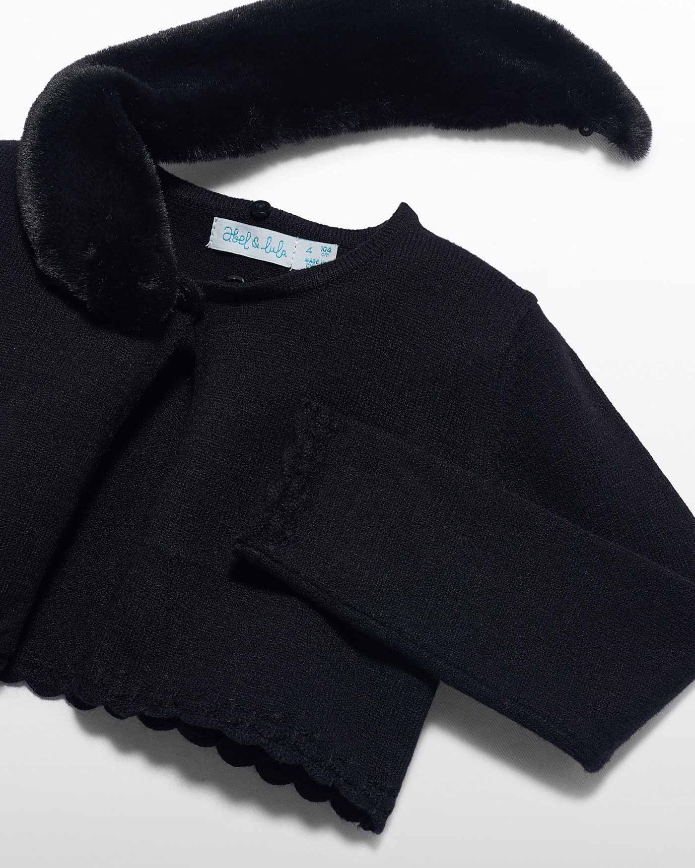 Abel & Lula Girls Fur Knit Cardigan