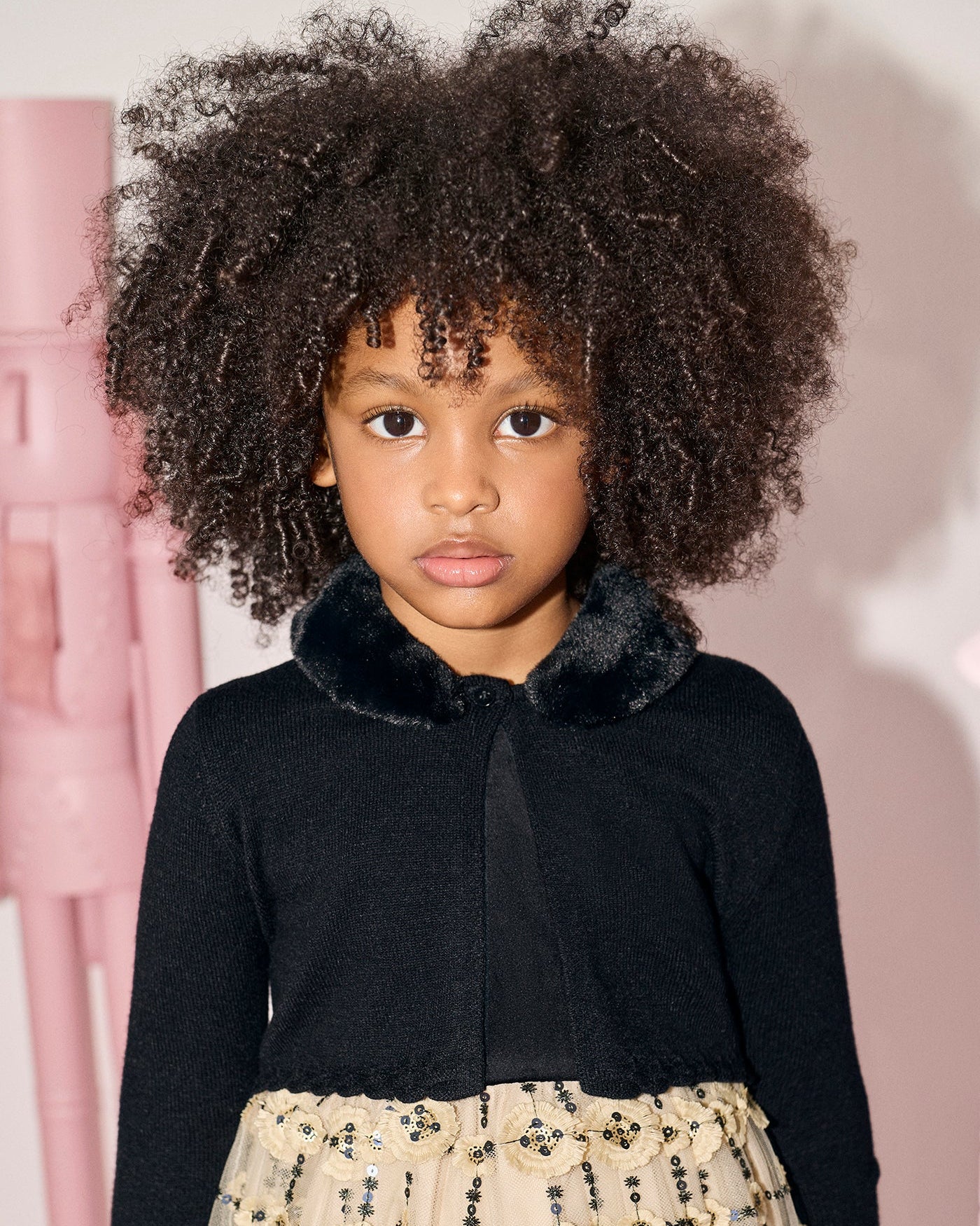 Abel & Lula Girls Fur Knit Cardigan
