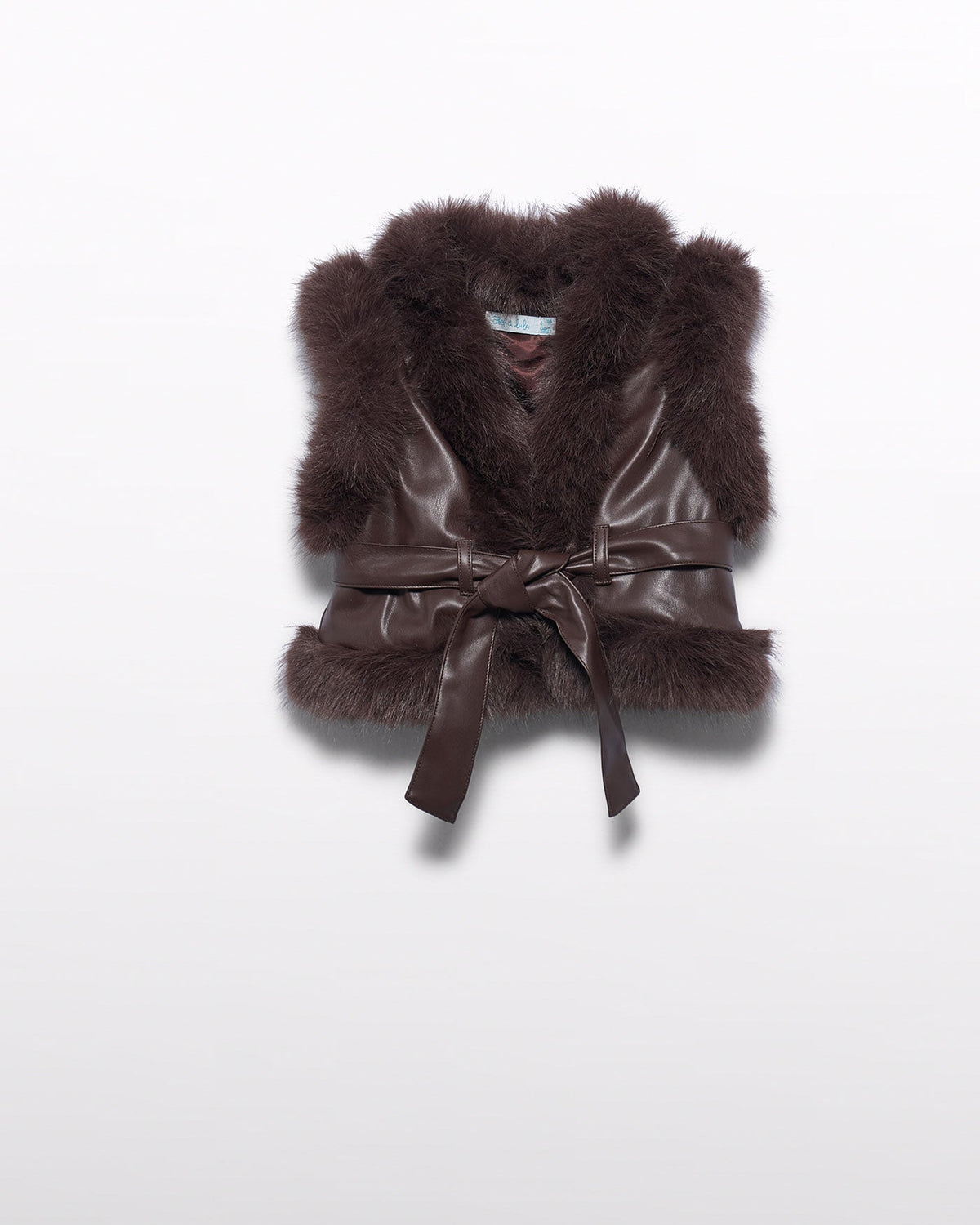 Abel & Lula Girls Quilted Faux Furry Vest