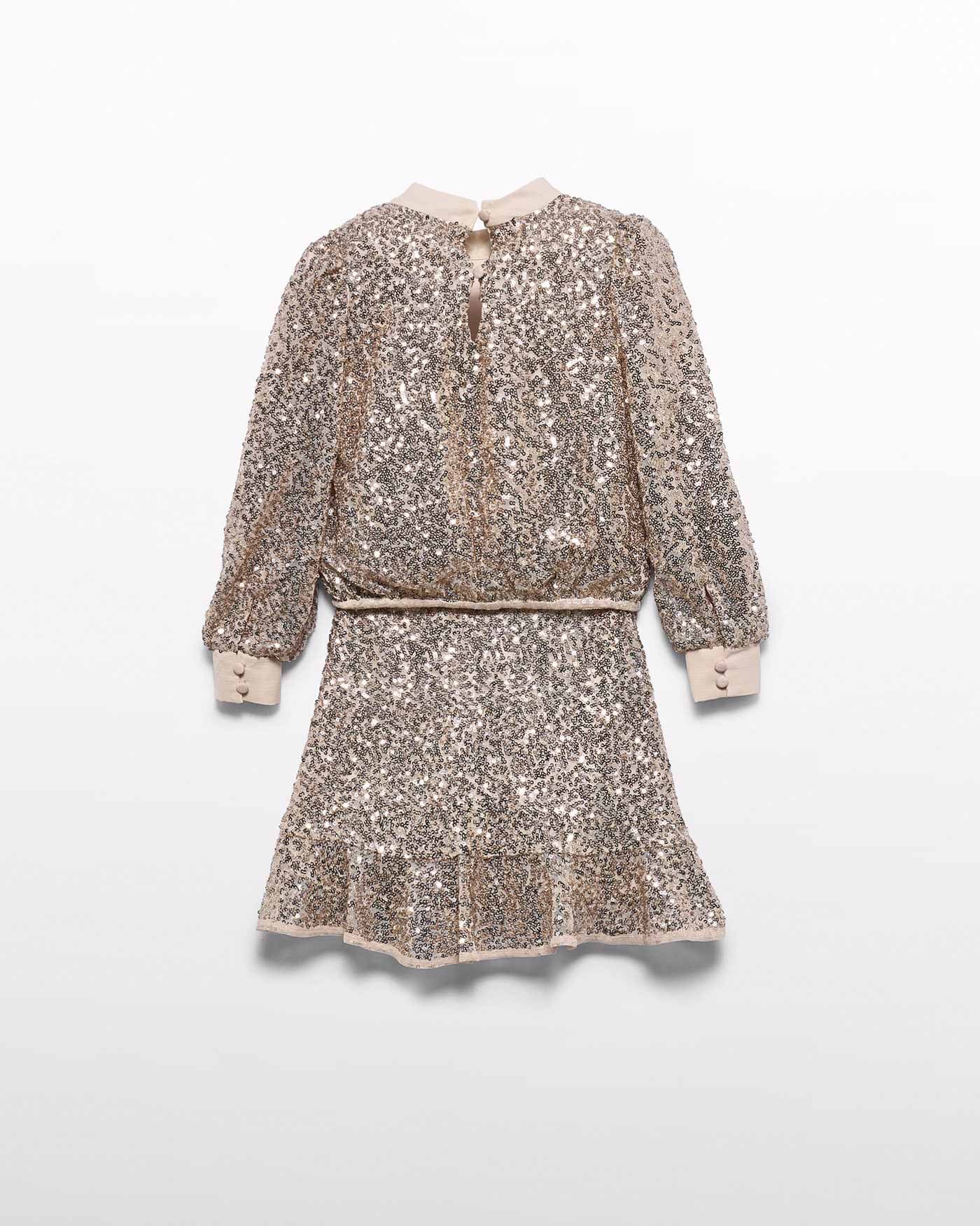 Abel & Lula Girls Sequin Skirt Set champagne