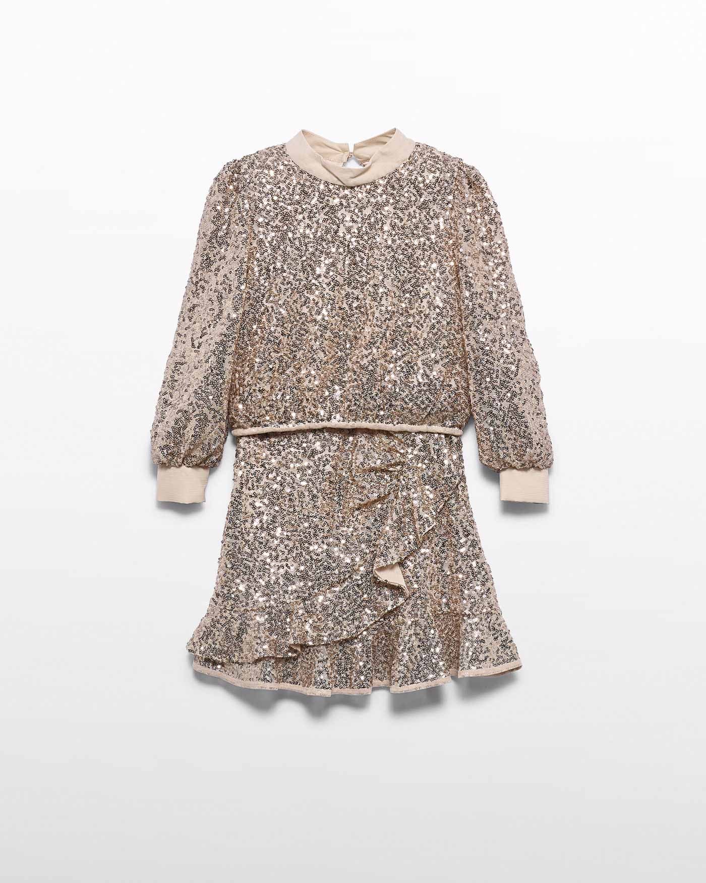 Abel & Lula Girls Sequin Skirt Set champagne