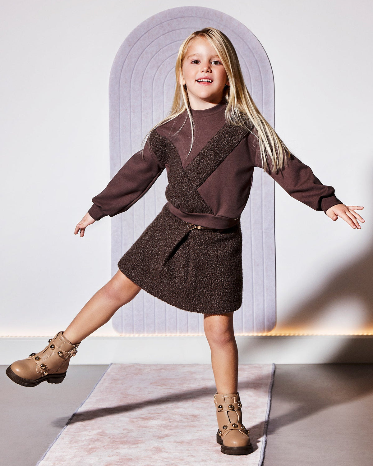 Abel & Lula Girls Sherpa Skirt