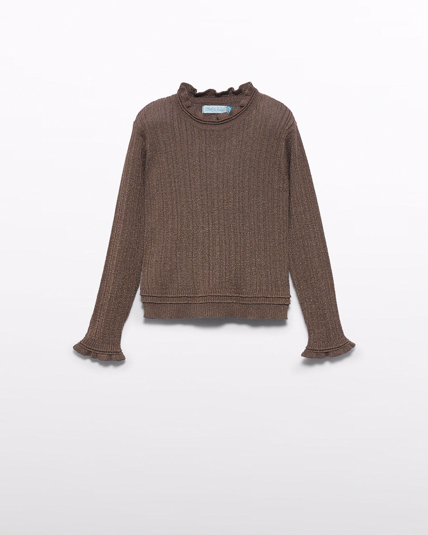 Abel & Lula Girls Shimmer Mock Neck Sweater