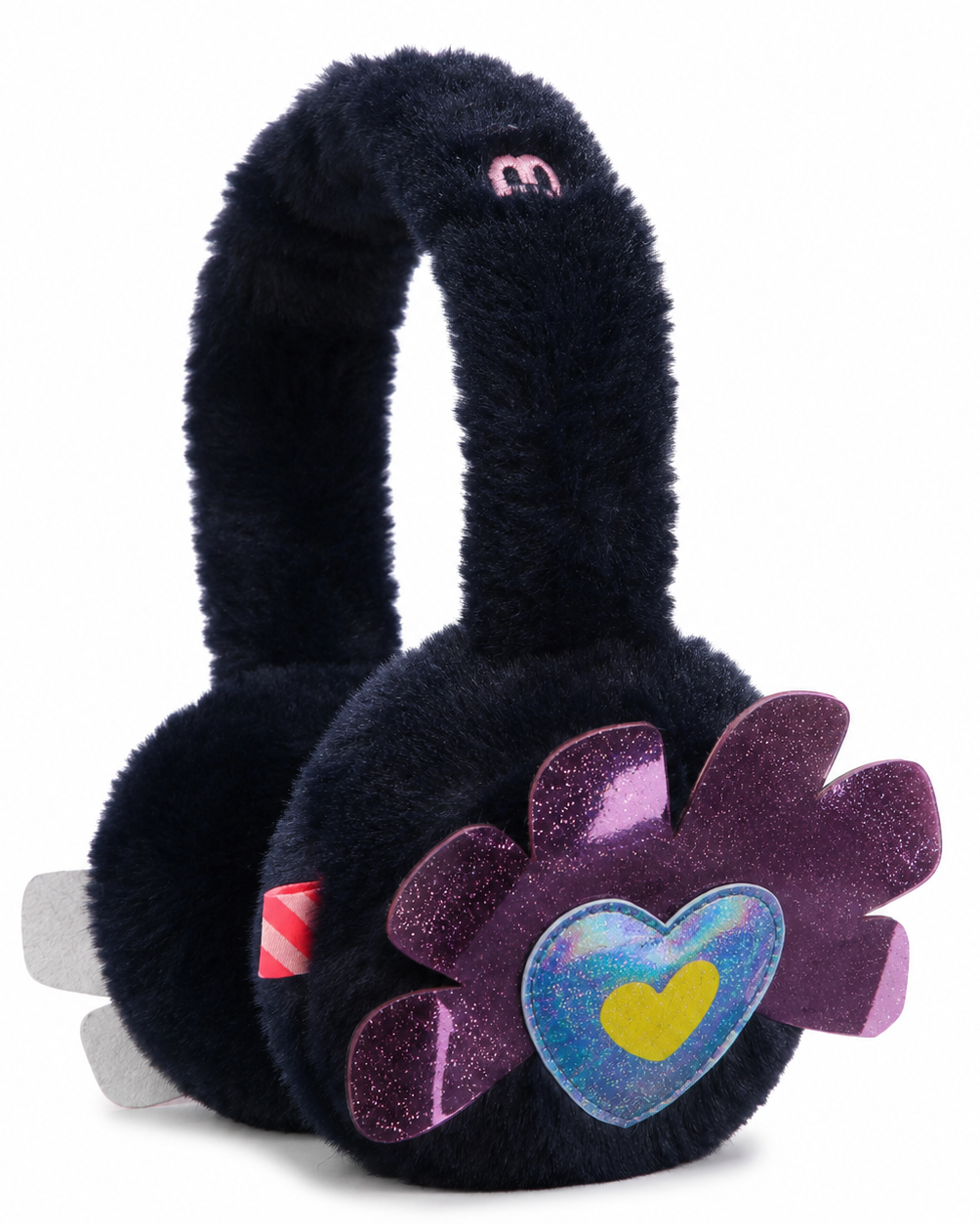 Billie Blush Girls Haux Fur Heart Earmuffs