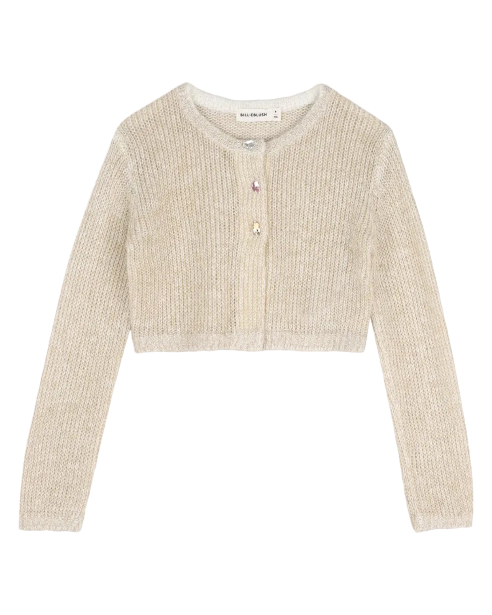 Billie Blush Girls Shiny Knit Cardigan