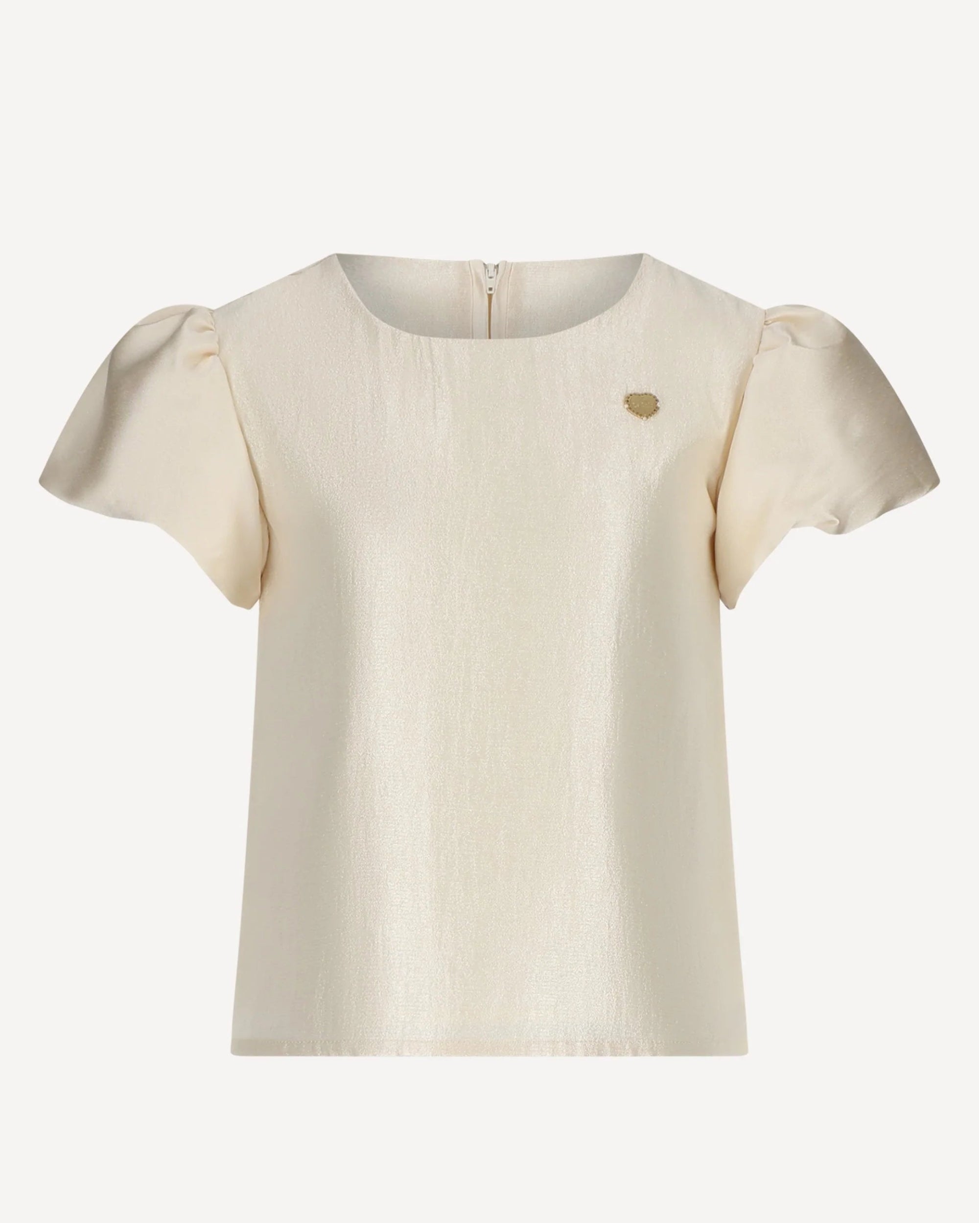 Beige blouse with short sleeves for girls by Le Chic