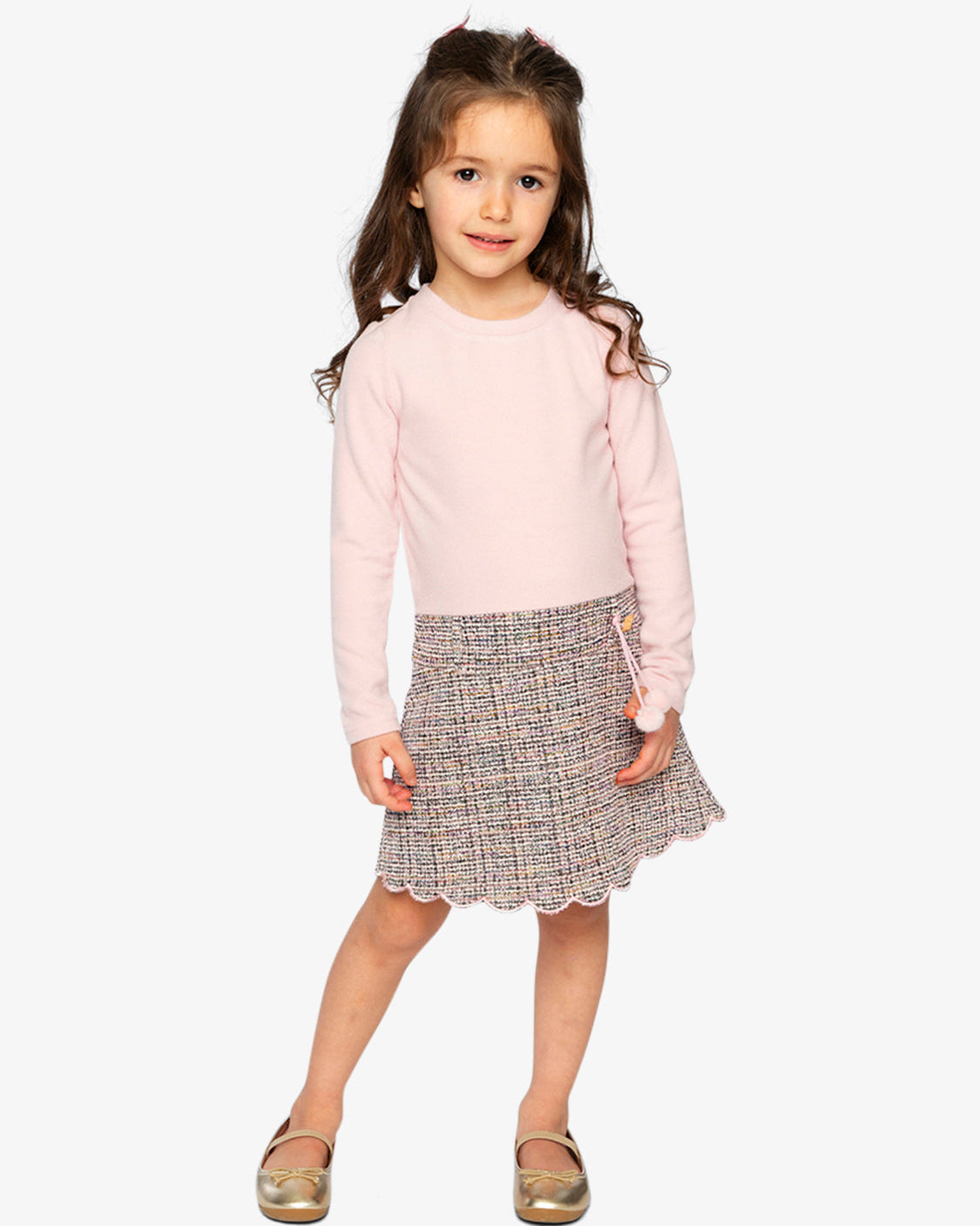 Deux Par Deux Girls Two Tone Dress