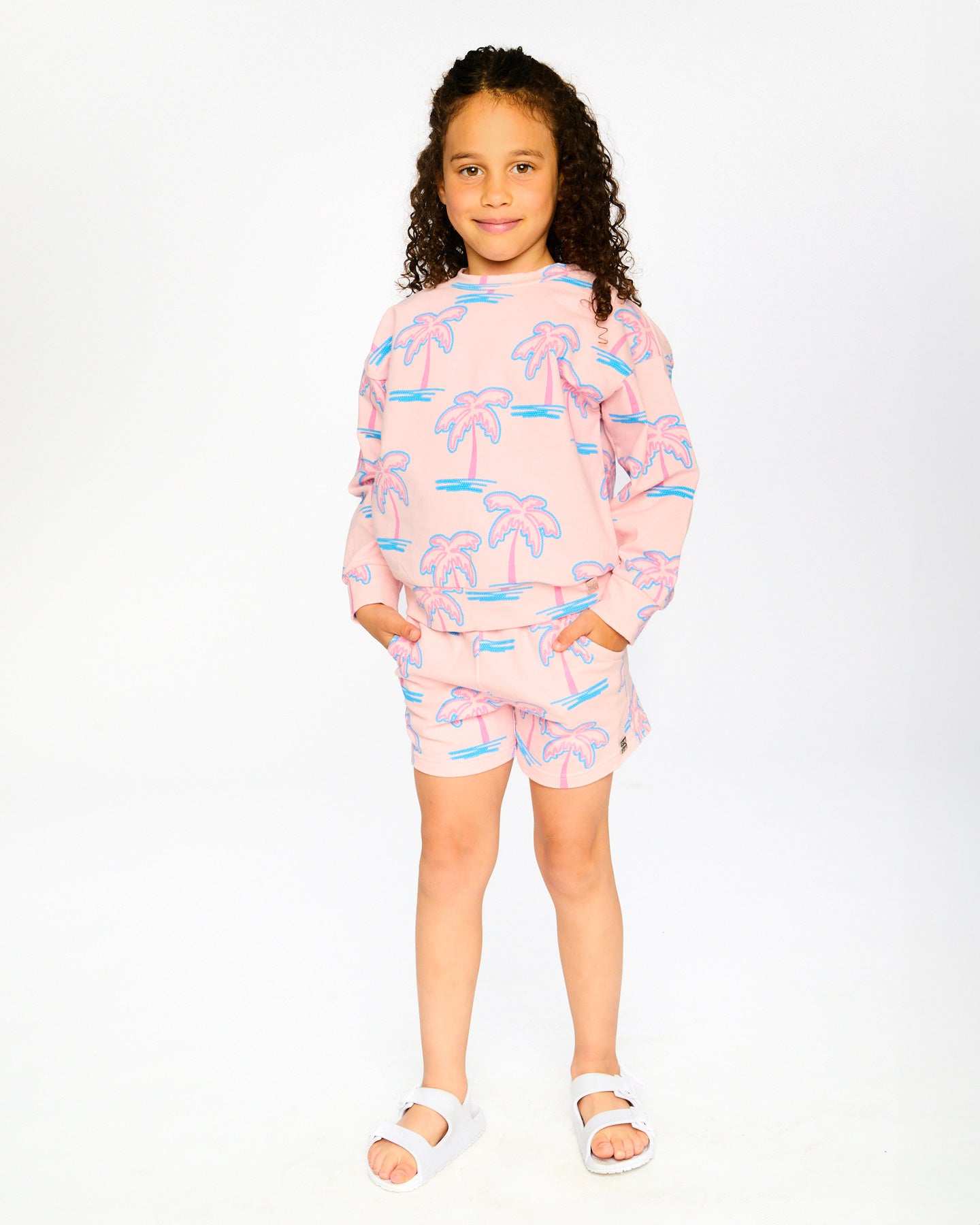 Deux Par Deux Girls Printed Terry Sweatshirt_ H30G30