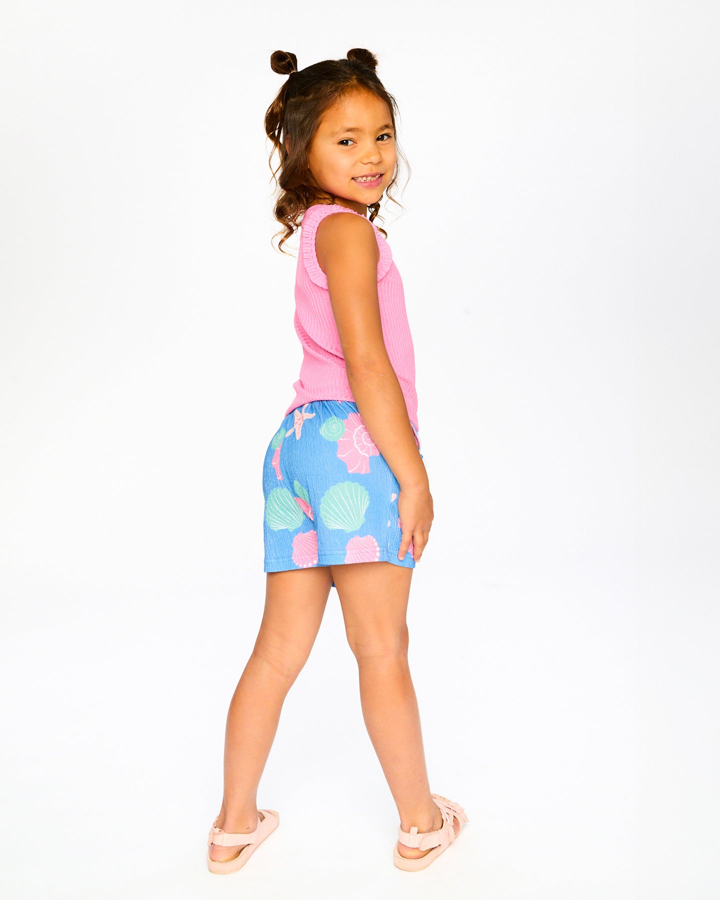 Deux Par Deux Girls Ribbed Tank Top_ H30G73