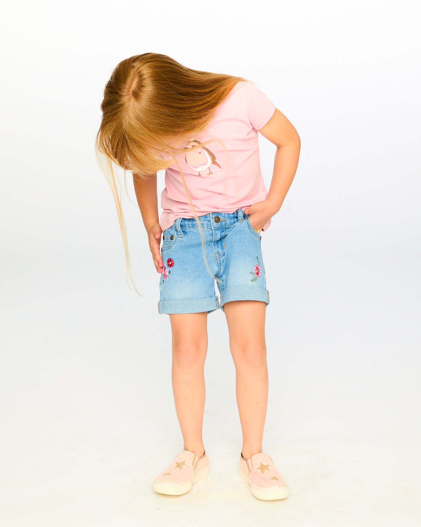 Deux Par Deux Girls Denim Shorts_ H30K28