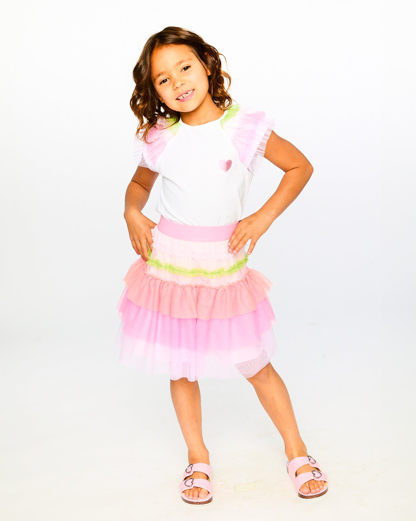 Deux Par Deux Girls Mesh Skirt_ H30M80