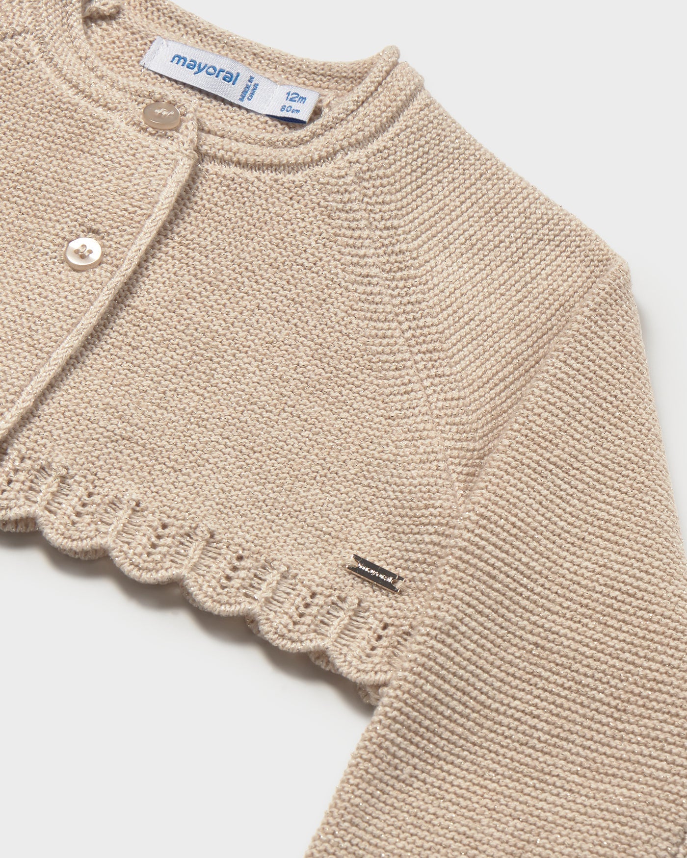 Mayoral Baby Girls Basic Knit Bolero beige