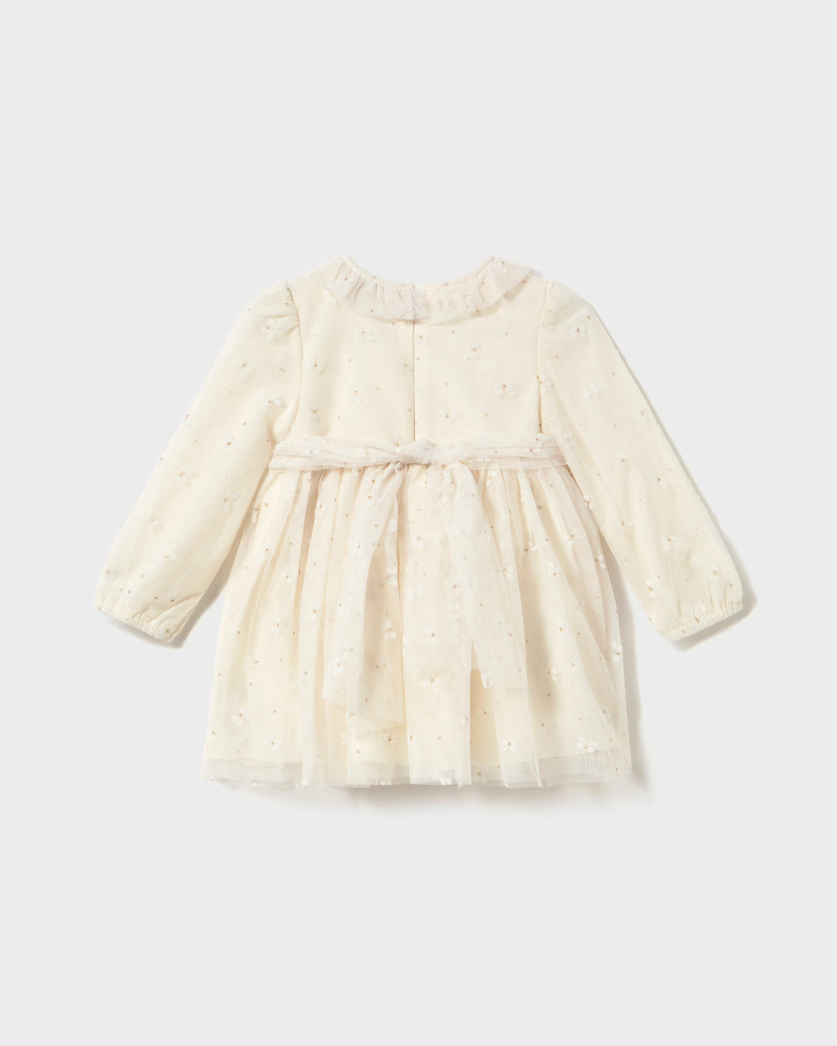 Mayoral Baby Girls Full Sleeve Tulle Dress beige