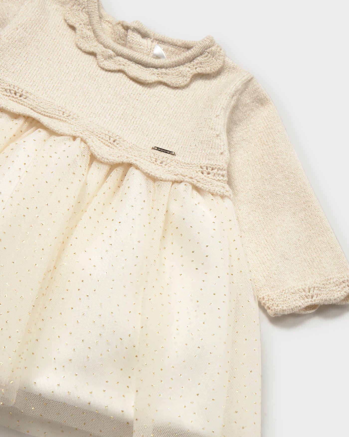 Mayoral Baby Girls Glitter Tulle Dress champagne