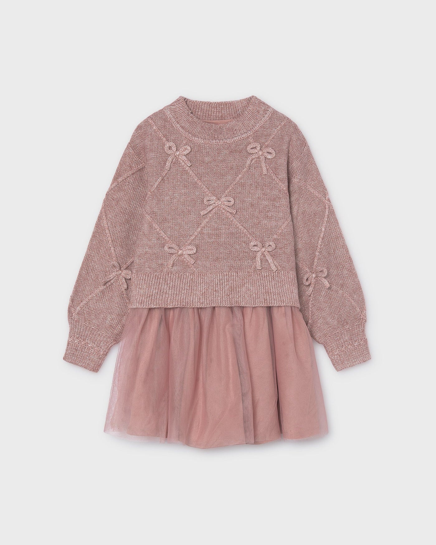 Mayoral Girls Bow Knit Sweater & Dress