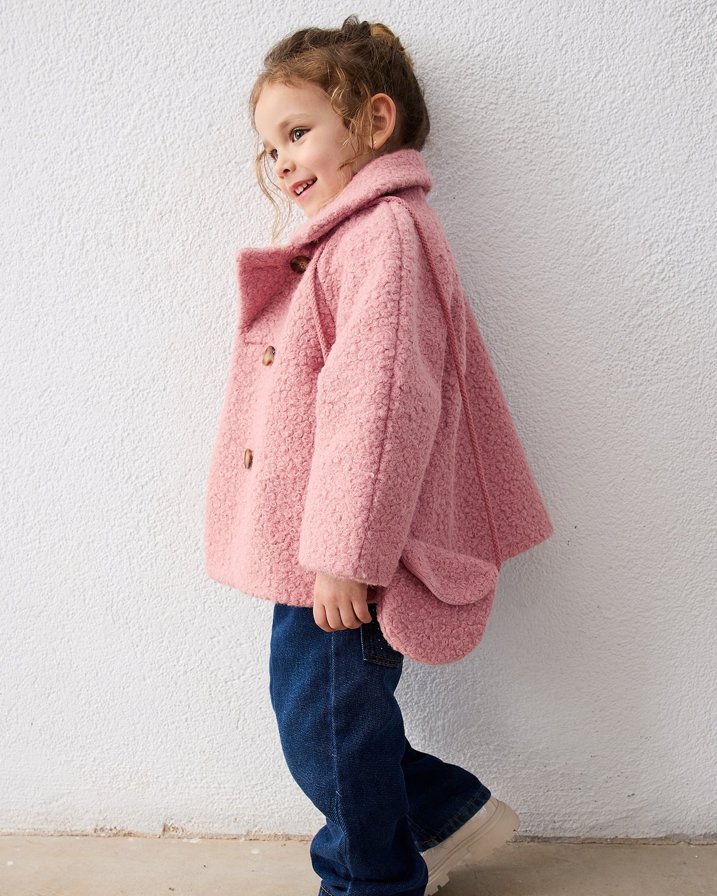 Mayoral Girls Sherpa Coat With Bag