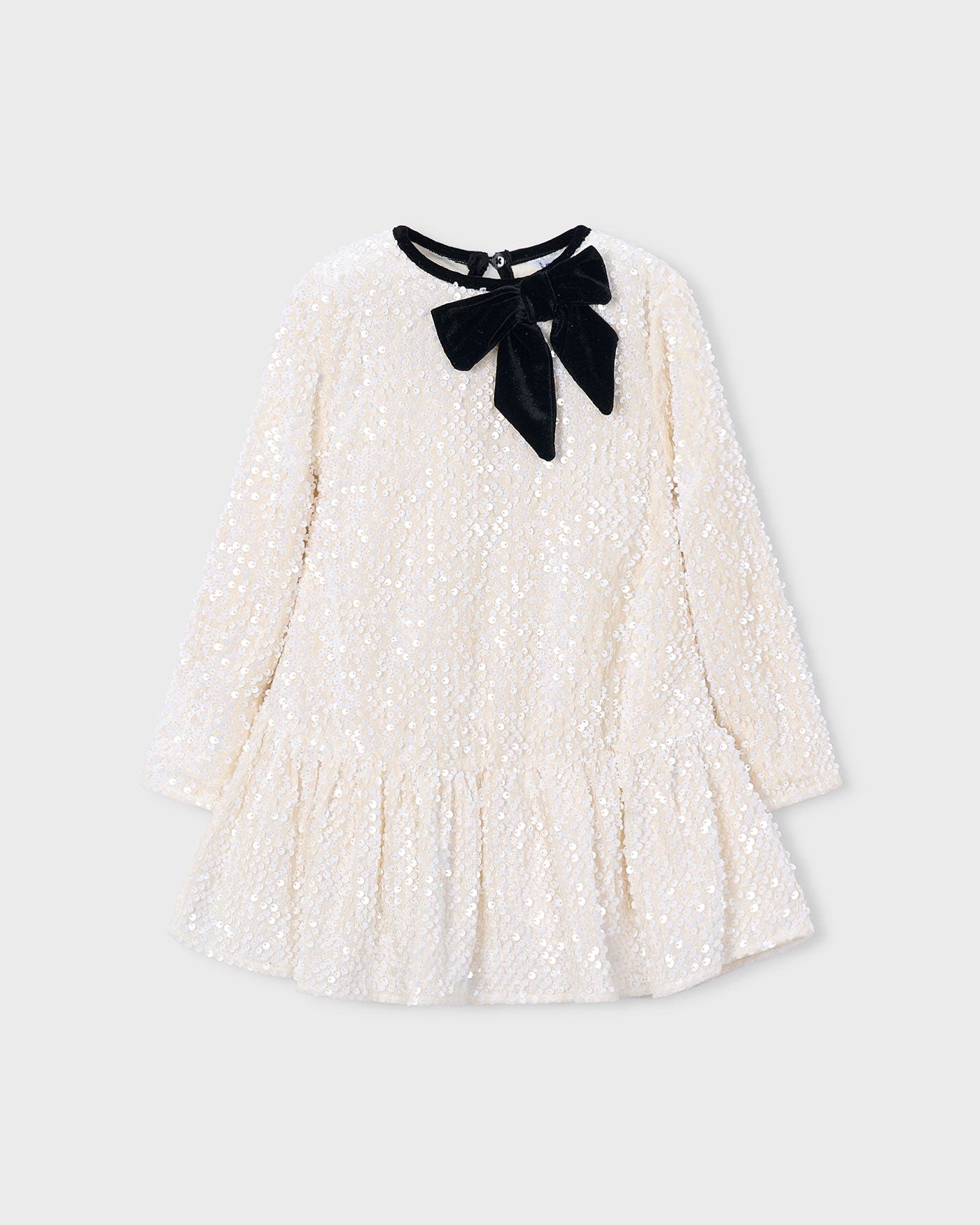 Mayoral Girls Velvet Sequin Bow Dress