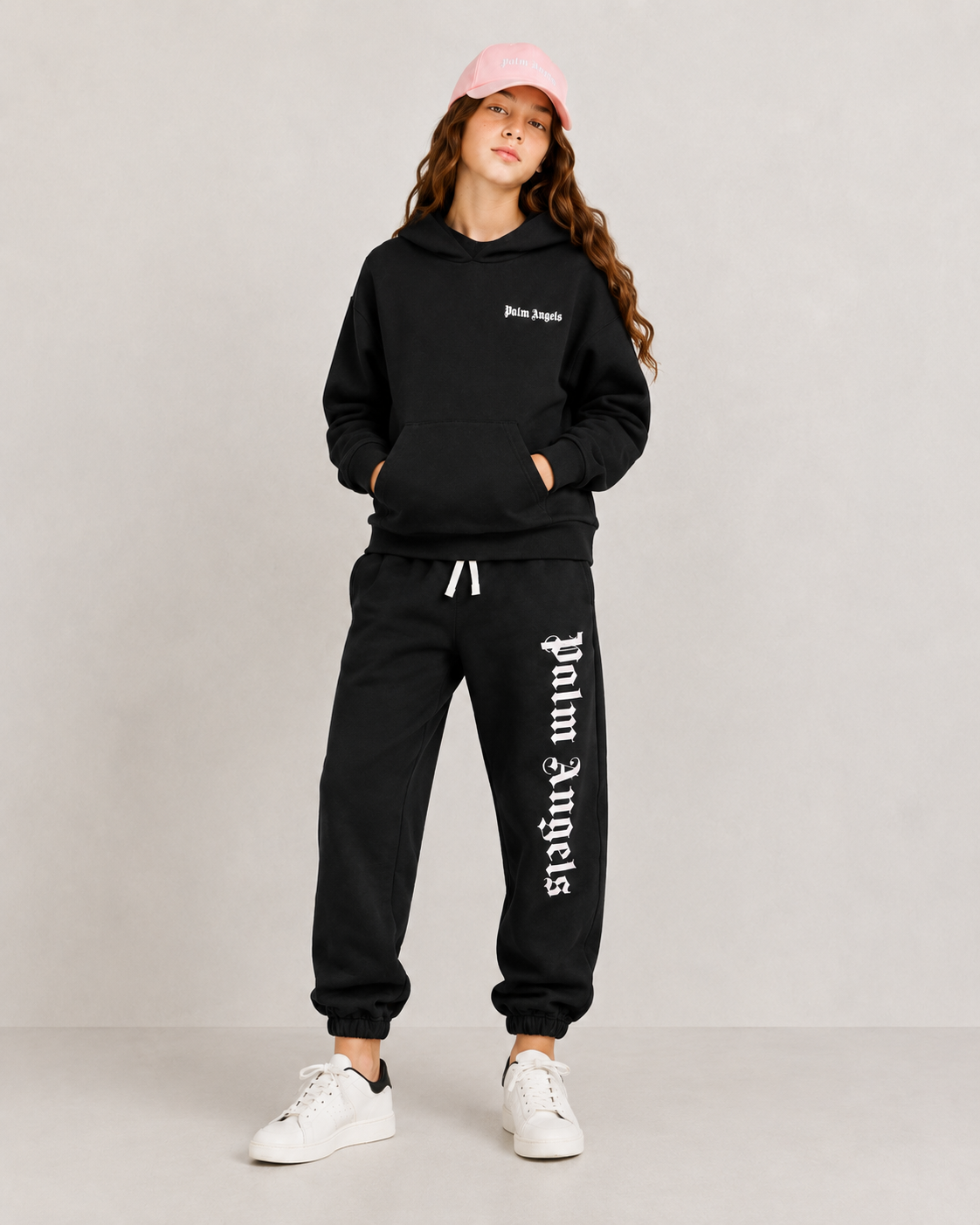 Palm Angels Girls Logo Over Fit Hoodie_ PGBB014-FLE001