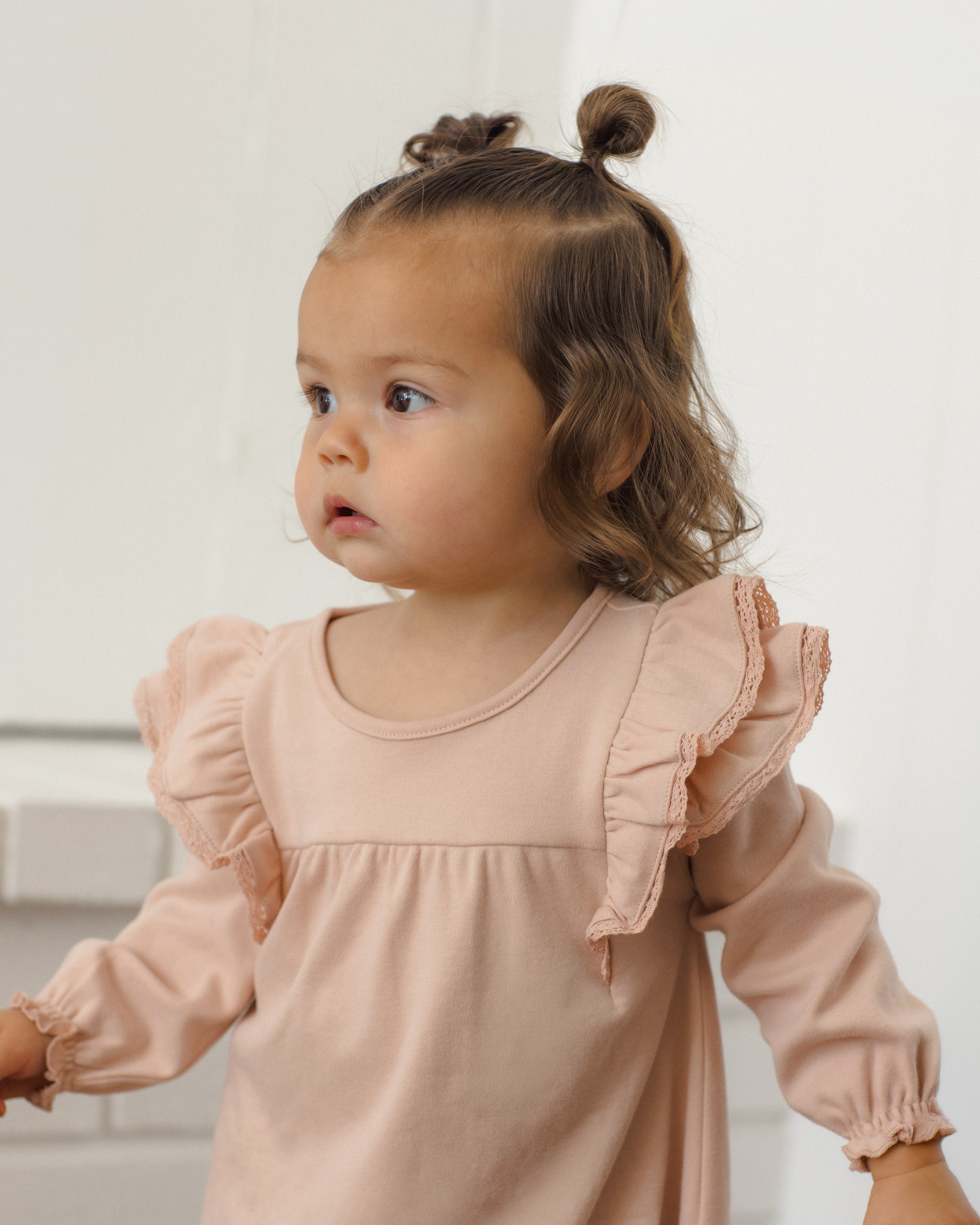 Quincy Mae Baby Girls Long Sleeve Flutter Dress