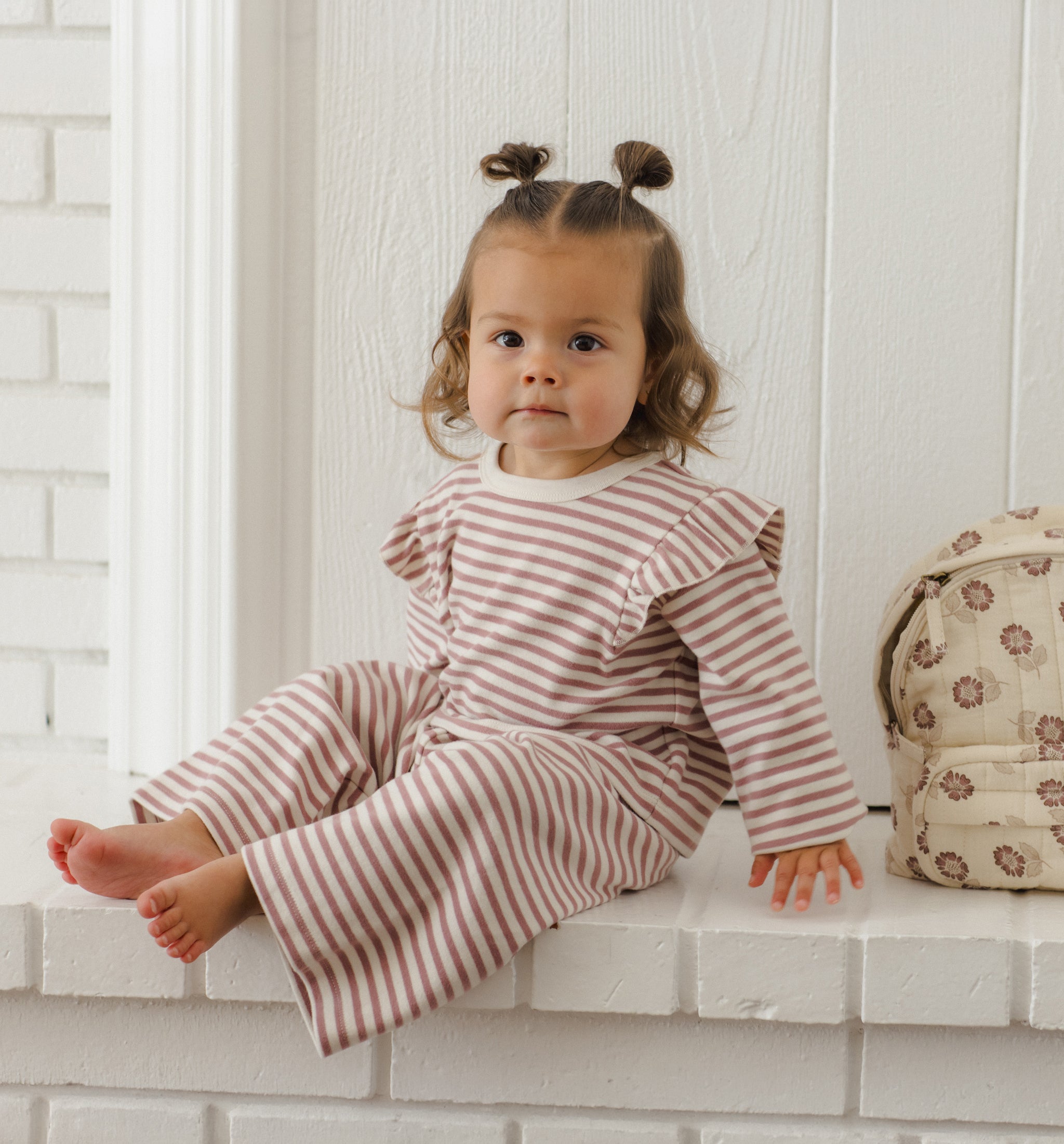 Quincy Mae Baby Girls Ruffle Striped Set