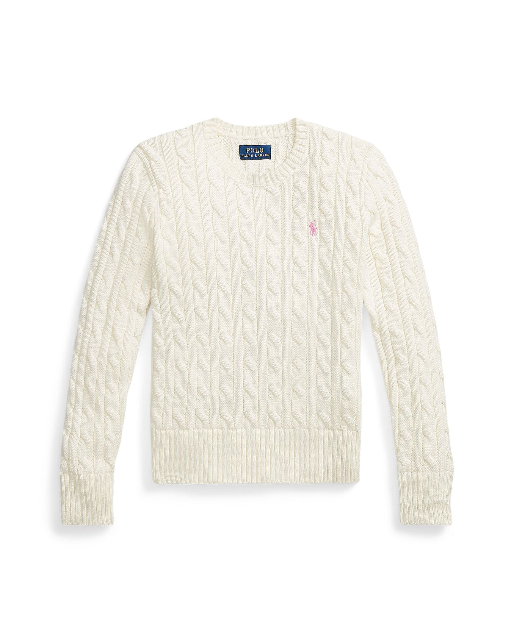 Ralph Lauren Girls Cable-Knit Cotton Pullover Sweater