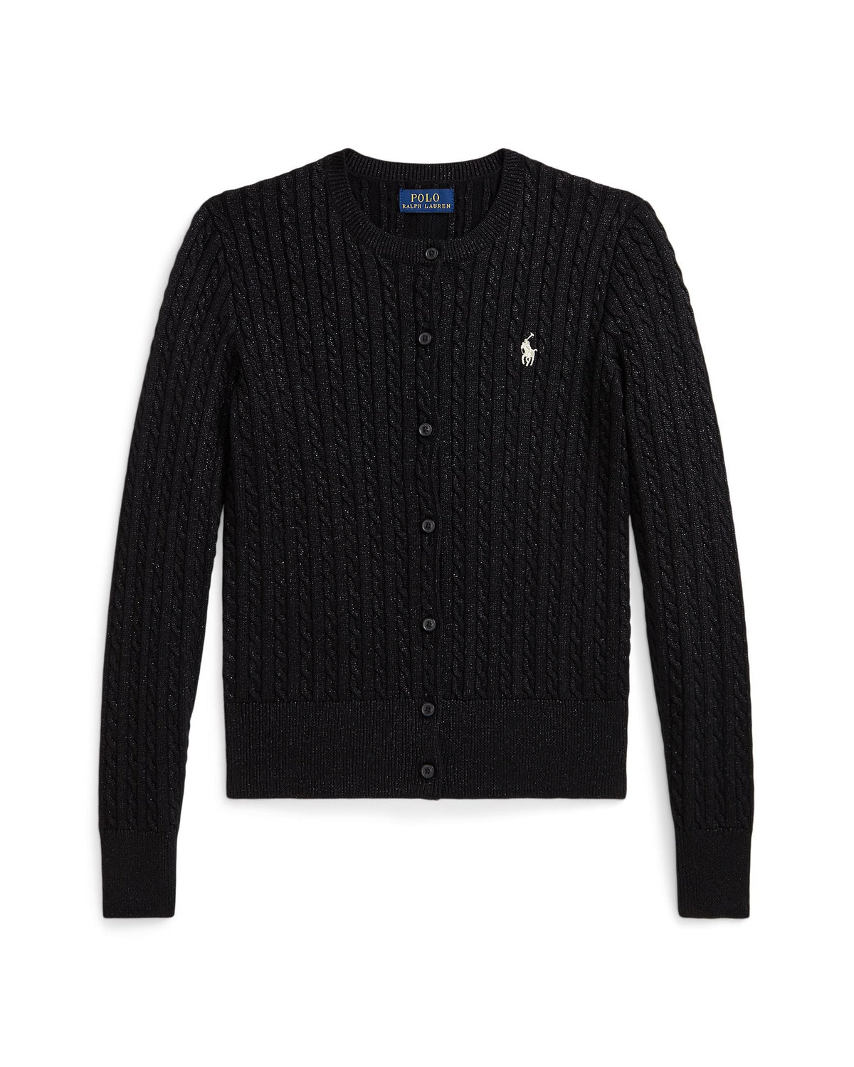 Ralph Lauren Girls Cable-Knit Metallic Cardigan