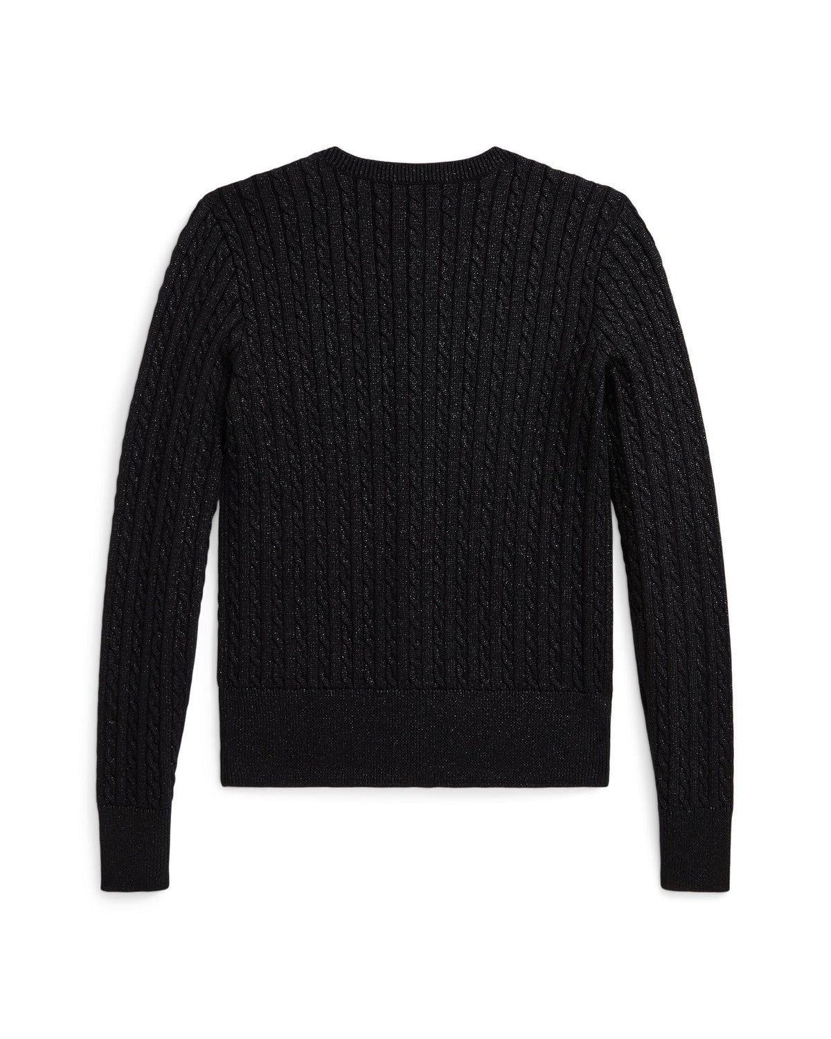 Ralph Lauren Girls Cable-Knit Metallic Cardigan black