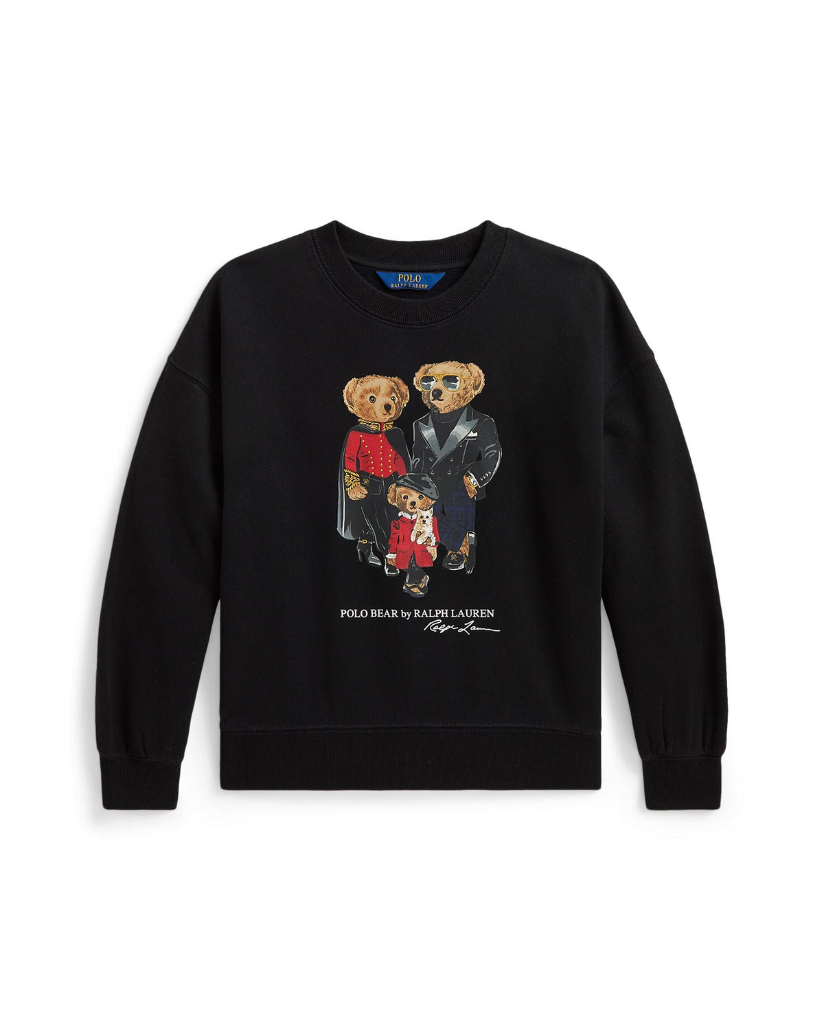 Ralph Lauren Girls Polo Bear Fleece Sweatshirt black