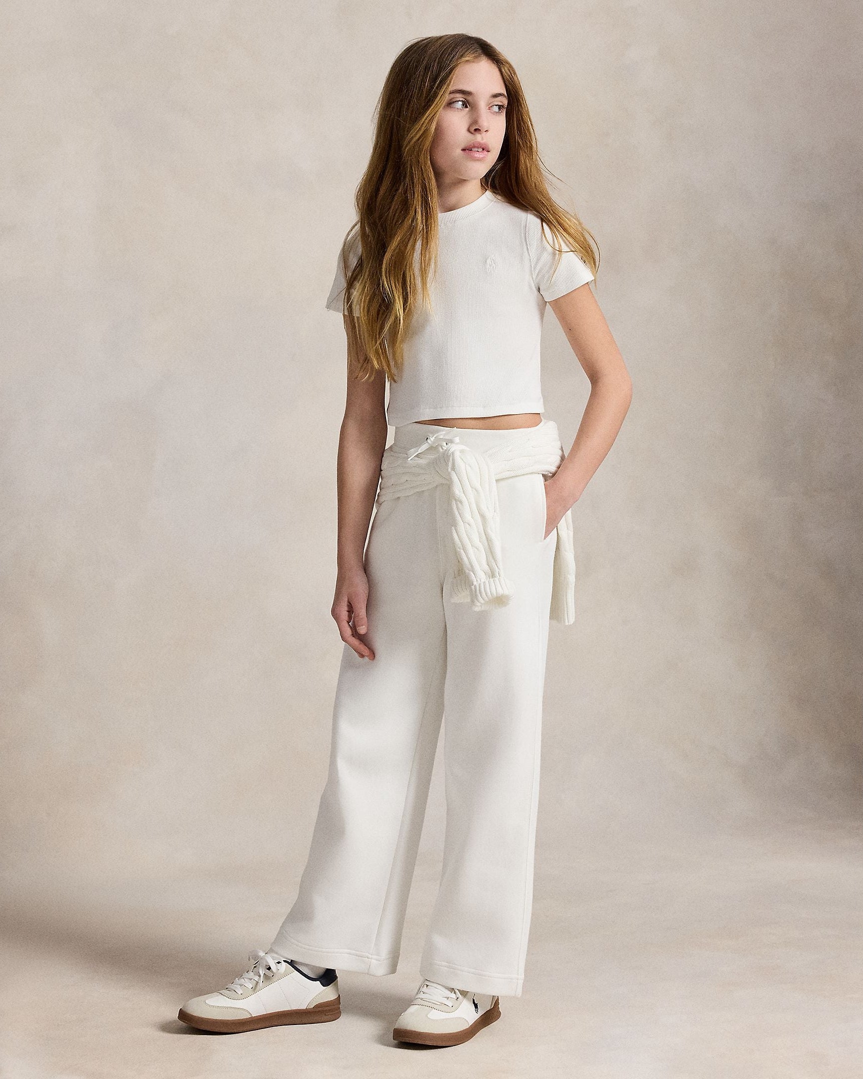 Ralph Lauren Girls Ribbed Boxy Tee