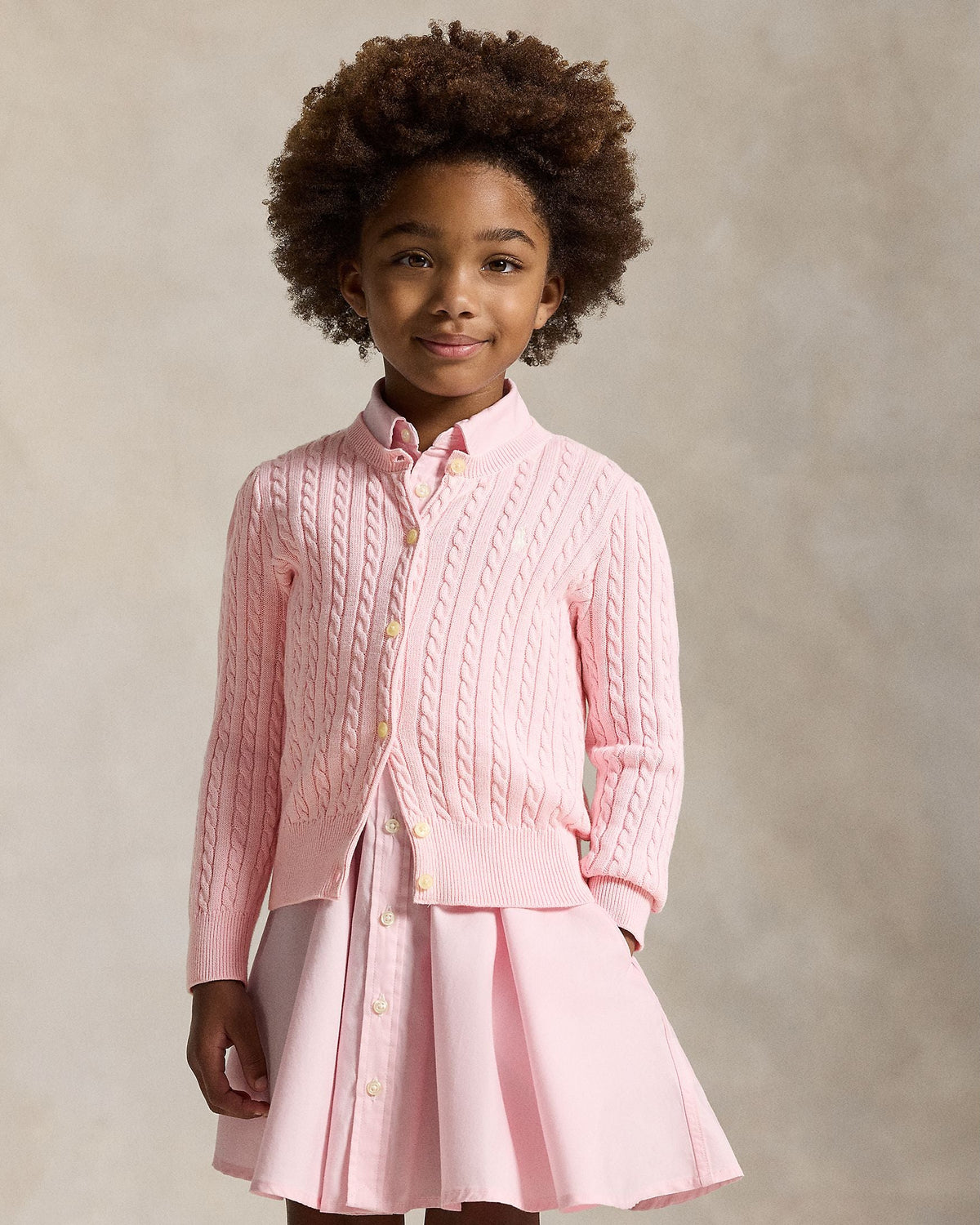 Ralph Lauren Mini Girls Cable-Knit Cotton Cardigan