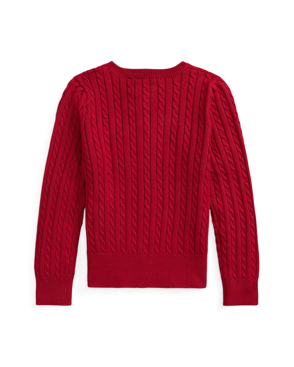Ralph Lauren Mini Girls Cable-Knit Cotton Cardigan red