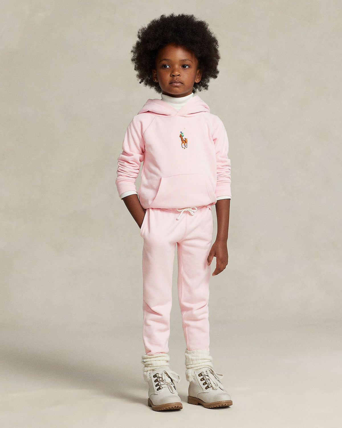 Ralph Lauren Mini Girls Fleece Jogger Pant pink