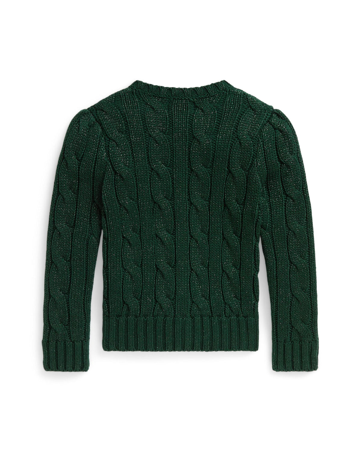 Ralph Lauren Mini Girls Metallic Cable Knit Cotton Sweater