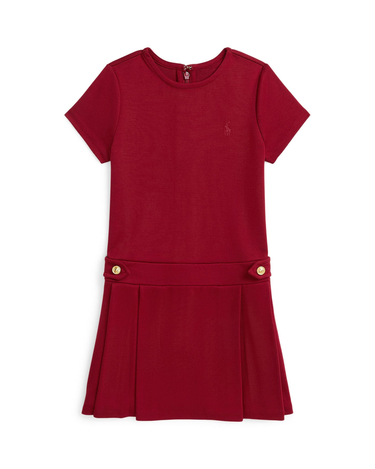 Ralph Lauren Mini Girls Pleated Ponte Dress