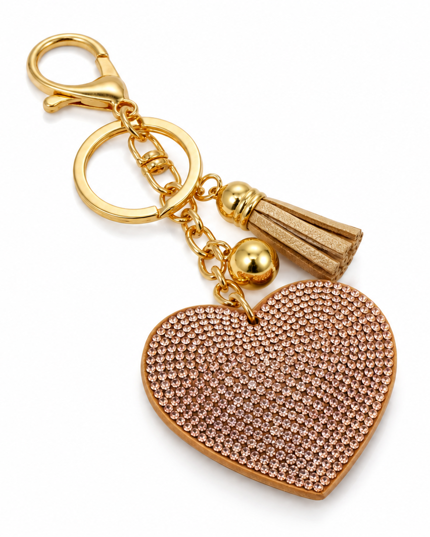 Rosie Rhinestone Heart Keychain