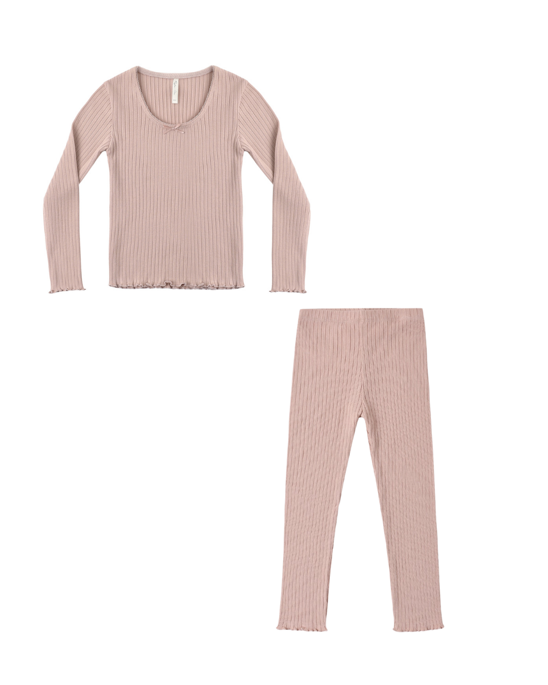 Rylee + Cru Girls Long Sleeve Ribbed Top & Leggings Set