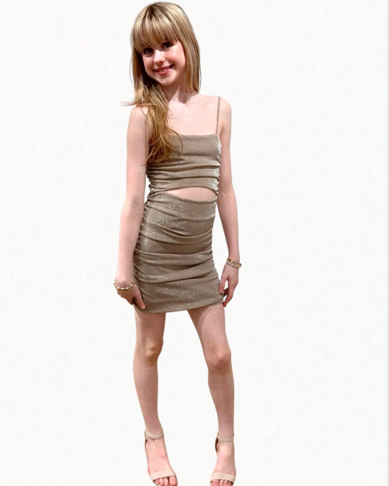 Theme girls Liv Gold Metallic Dress