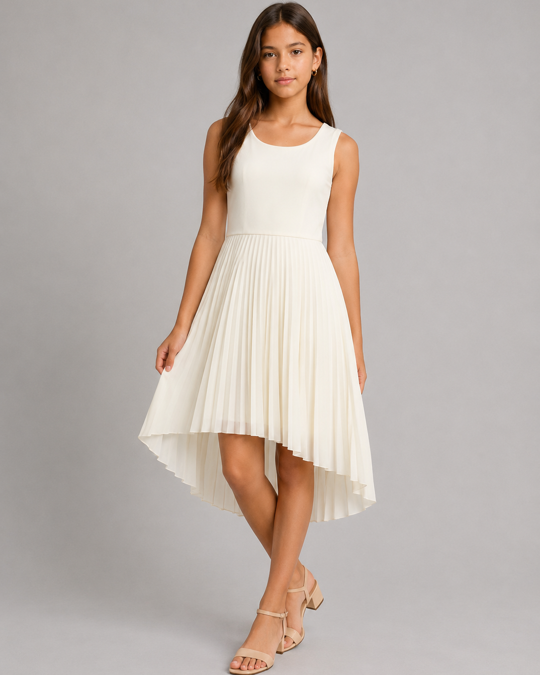 UDT CATHY Pleated Hi Low Dress
