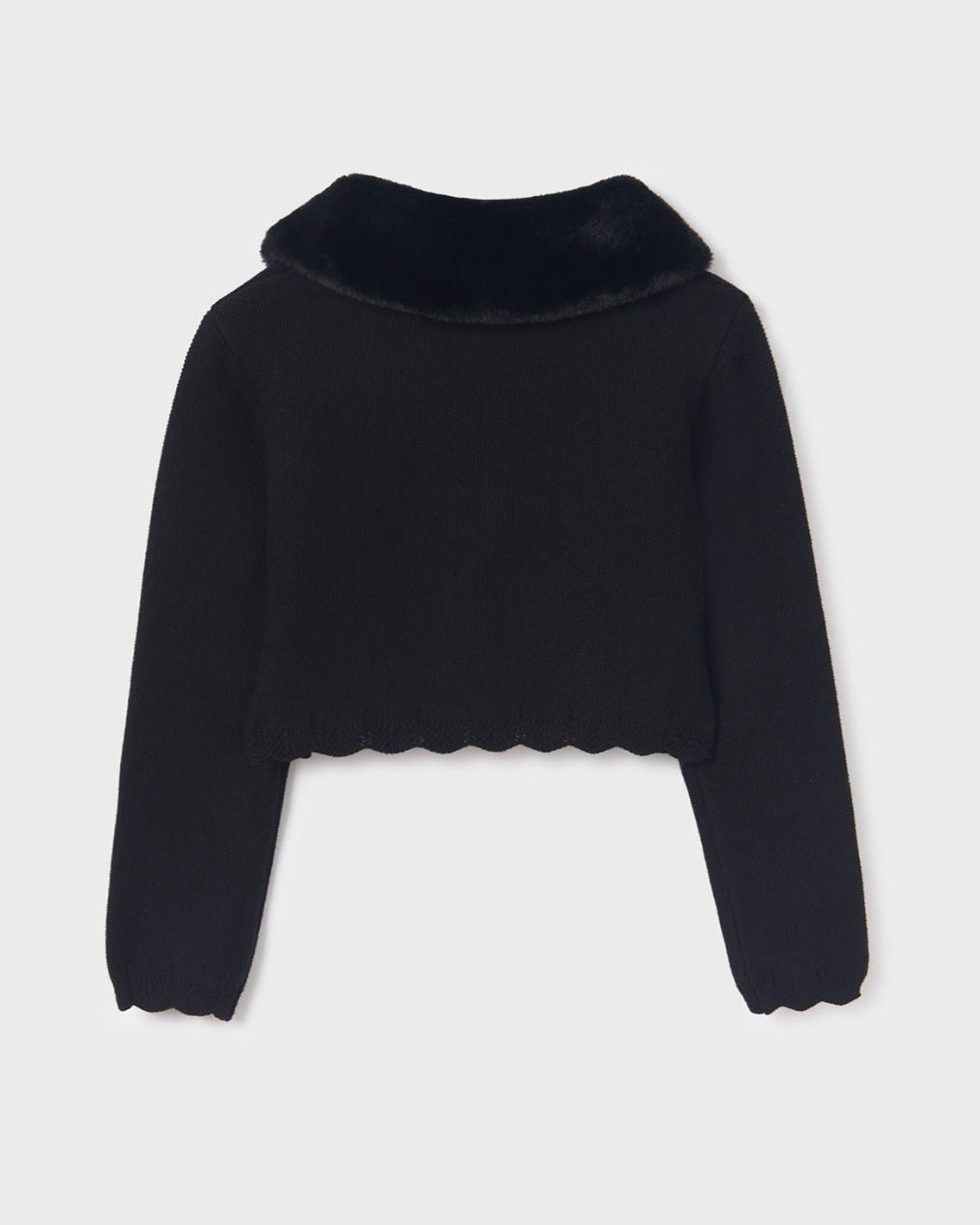 Abel & Lula Black Faux Fur Collar Bolero _5862 - 76 - NorthGirls