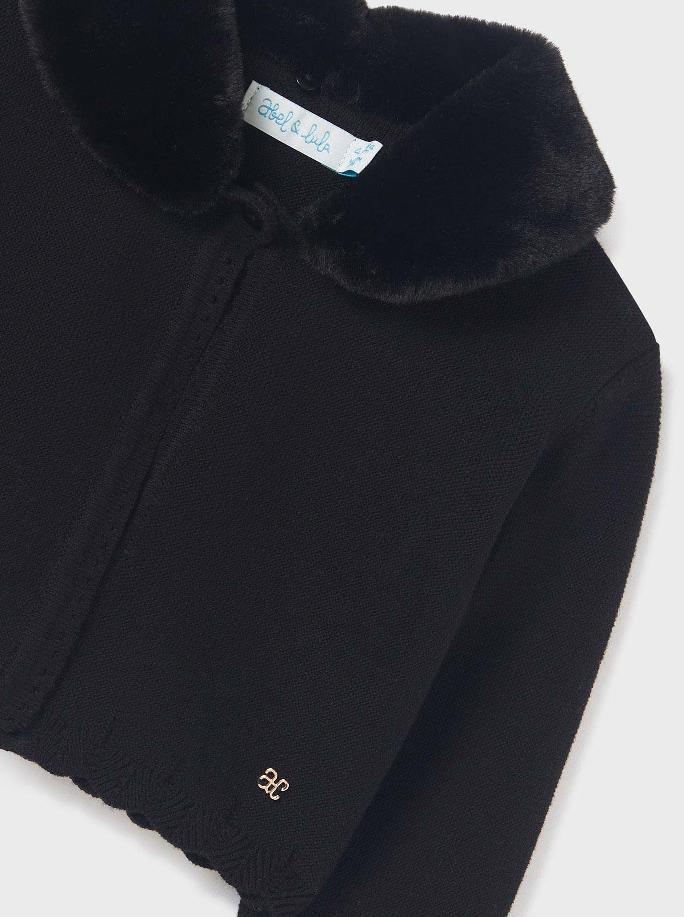 Abel & Lula Black Faux Fur Collar Bolero _5862 - 76 - NorthGirls