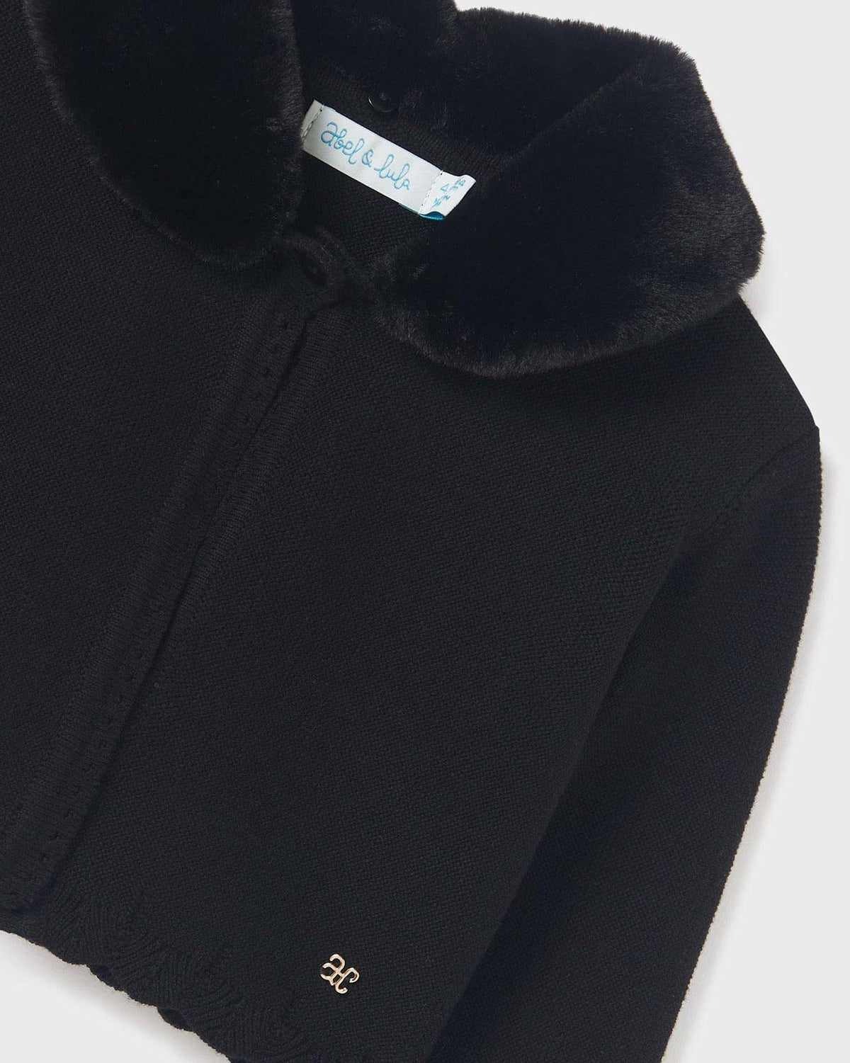 Abel & Lula Black Faux Fur Collar Bolero _5862 - 76 - NorthGirls