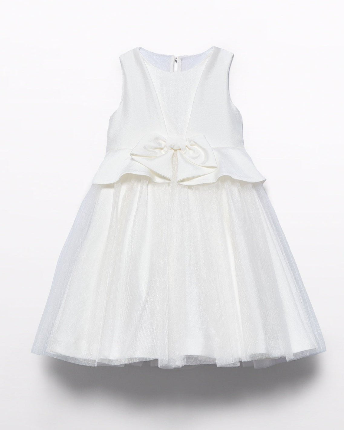 Abel & Lula White Peplum Tulle Dress for Young Girls | Ages 4–10