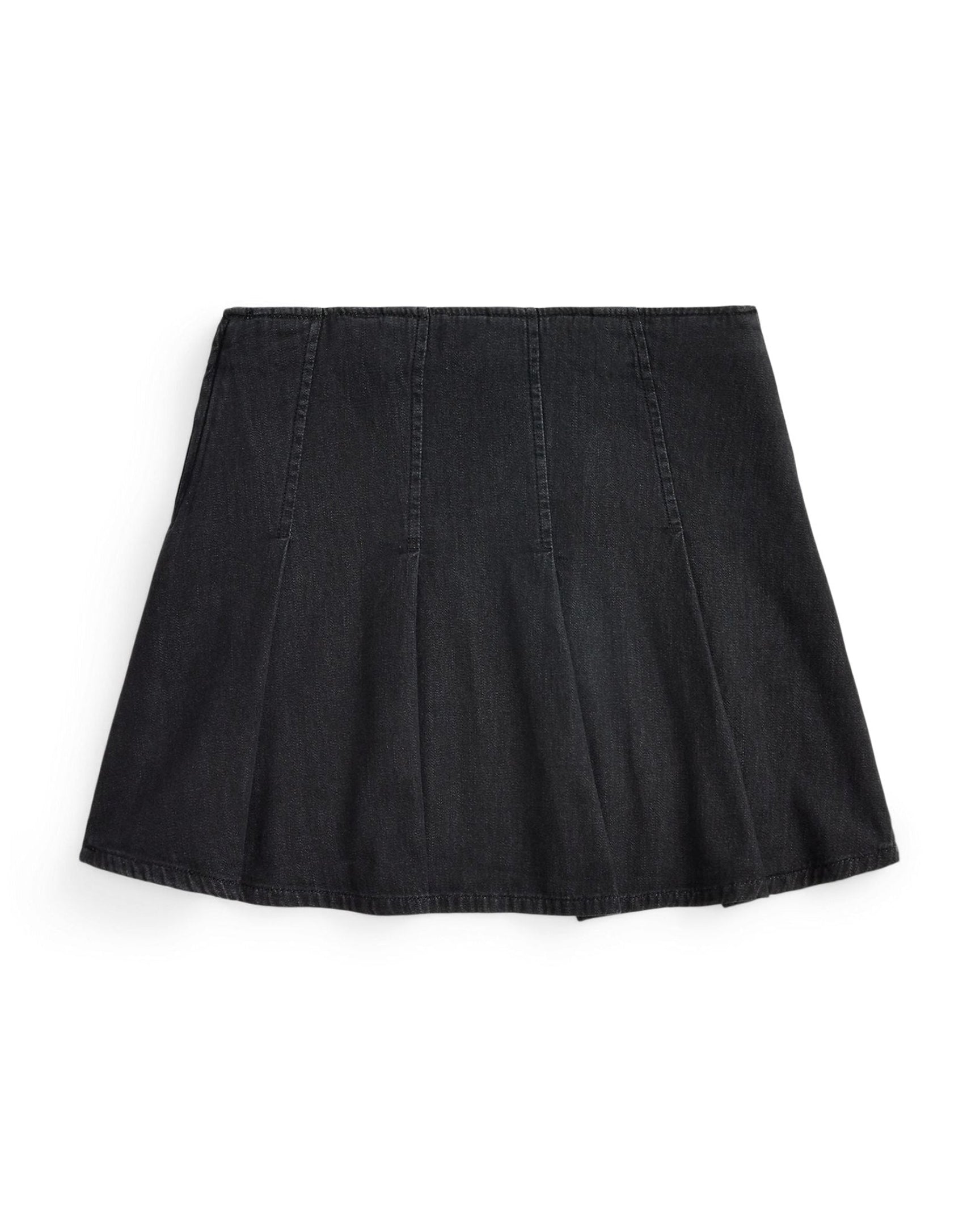 Ralph Lauren Girls Pleated Cotton Denim Skirt