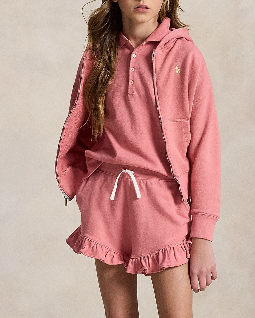 Ralph Lauren Girls Stretch Mesh Ruffle Pink Short_ 313936253500